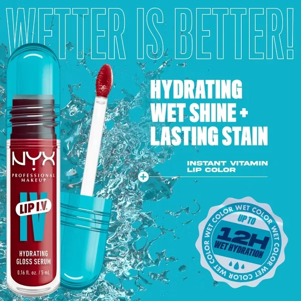 NYX Lip IV Hydrating Lip Gloss DRIPPIN IN ROSE 08 5