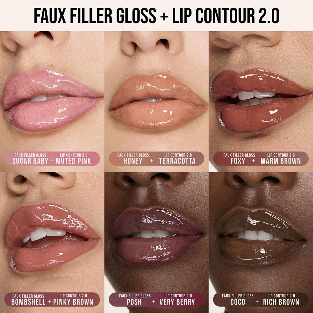 Huda Beauty Faux Filler Extra Shine Lip Gloss - בוש 3.9 מ"ל 6