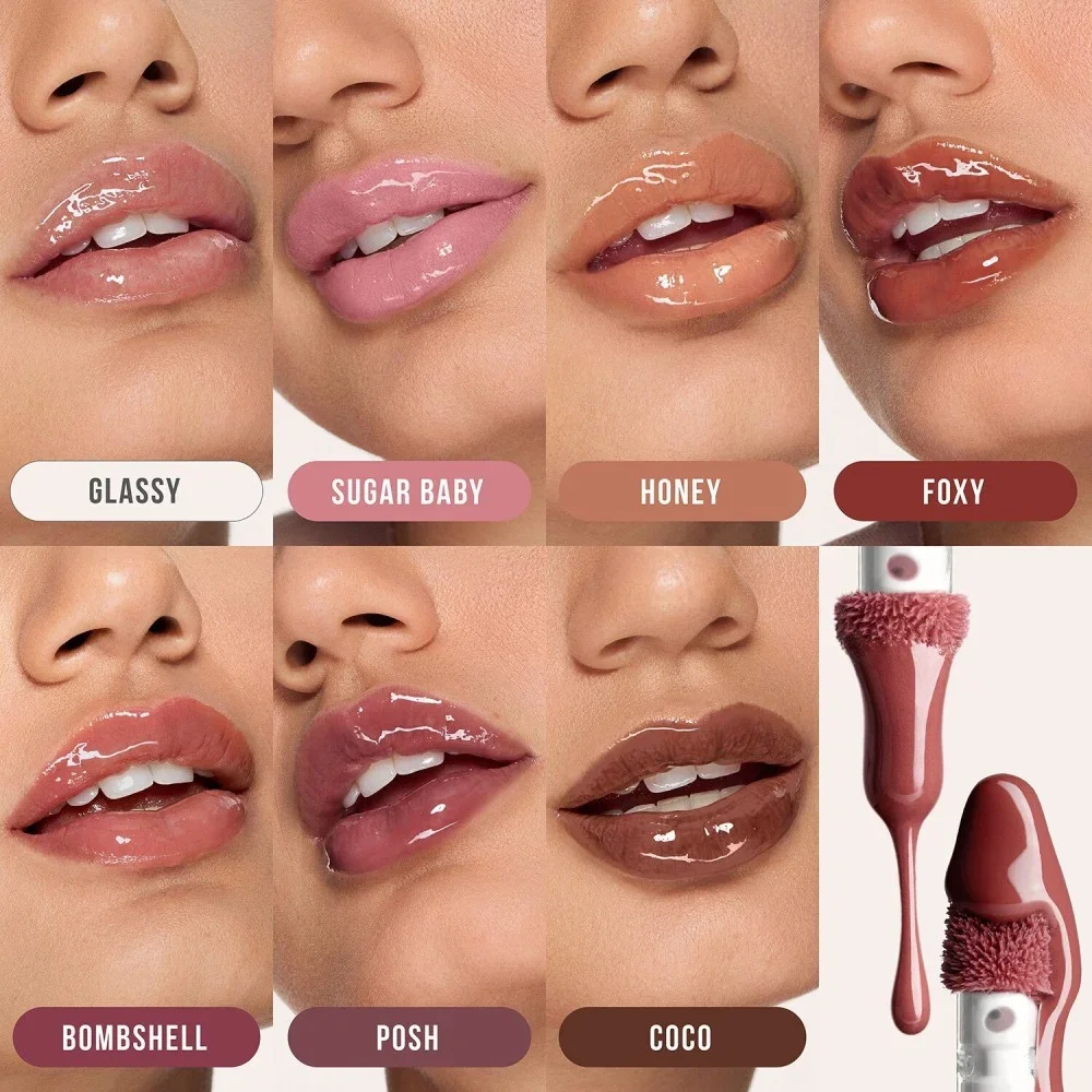 Huda Beauty Faux Filler Extra Shine Lip Gloss - שוגר בייבי 3.9 מ"ל 5
